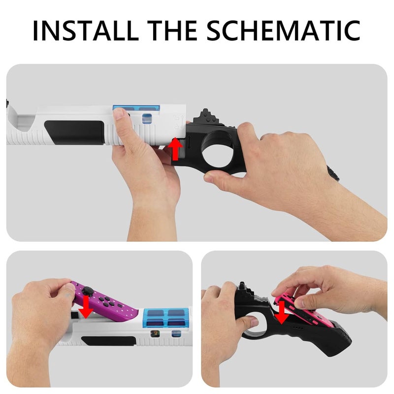 Geekria Game Gun Compatible with Nintendo Switch/OLED Joy-Cons Grip, Pixel Gun 3D for Nintendo Switch, Splatoon, Resident Evil, Juarez, Hunting Simulator Type Shooting Gaming Accessories - Image 5